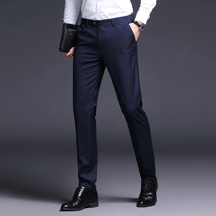 Herren elegante Anzughose mit schmalem Schnitt und atmungsaktiver Textur Drune