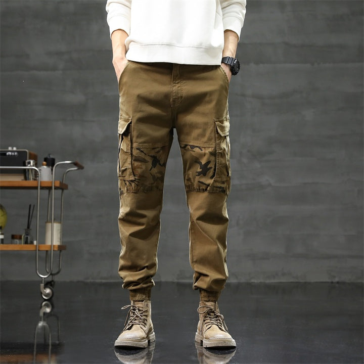 Herren Cargo-Jogginghose mit Camouflage-Knieeinsatz & elastischen Bündchen Drune