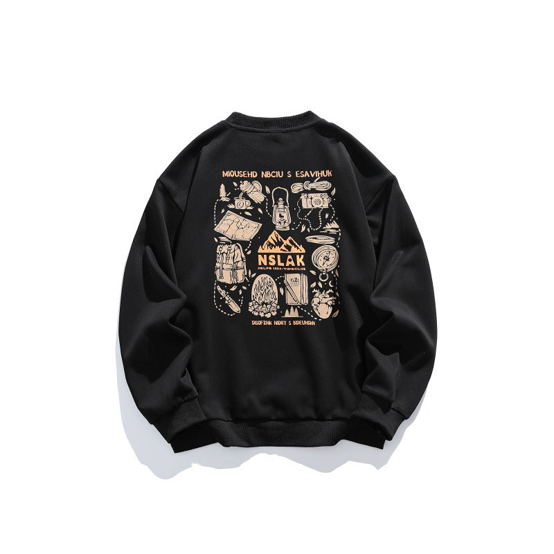 Unisex Lockeres Rundhals-Sweatshirt mit feiner Waffelstruktur Drune