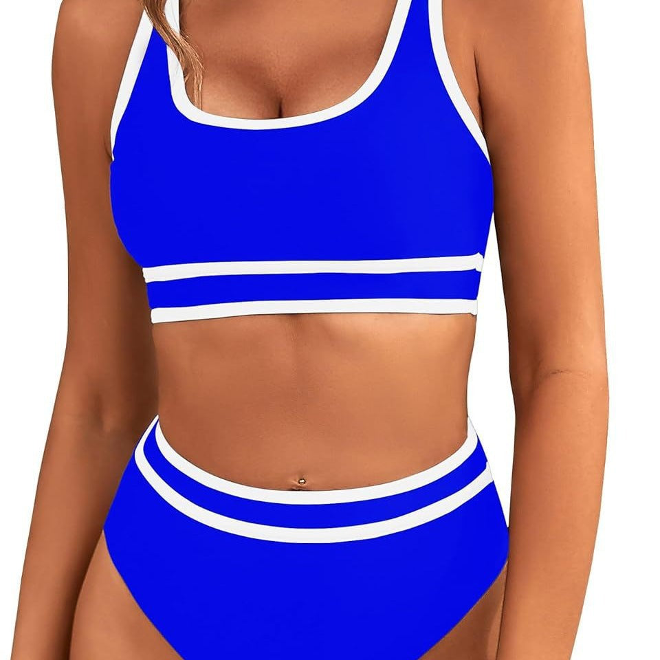Damen Sportliches Bikini-Set mit breiten Trägern und hohem Schnitt Drune