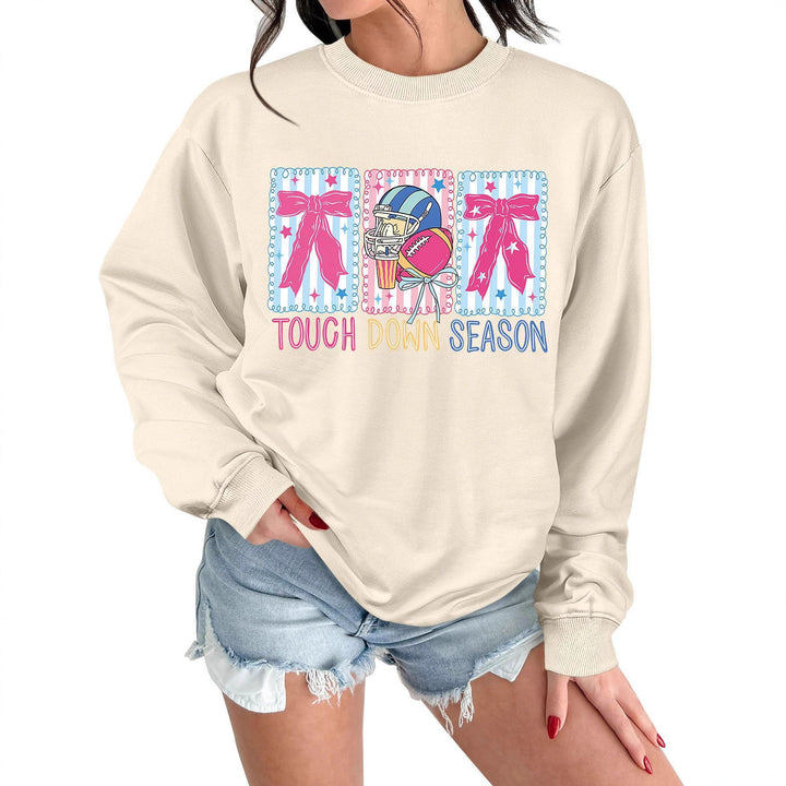 Damen Sweatshirt mit kreativem Football-Motiv und lässigem Schnitt Drune