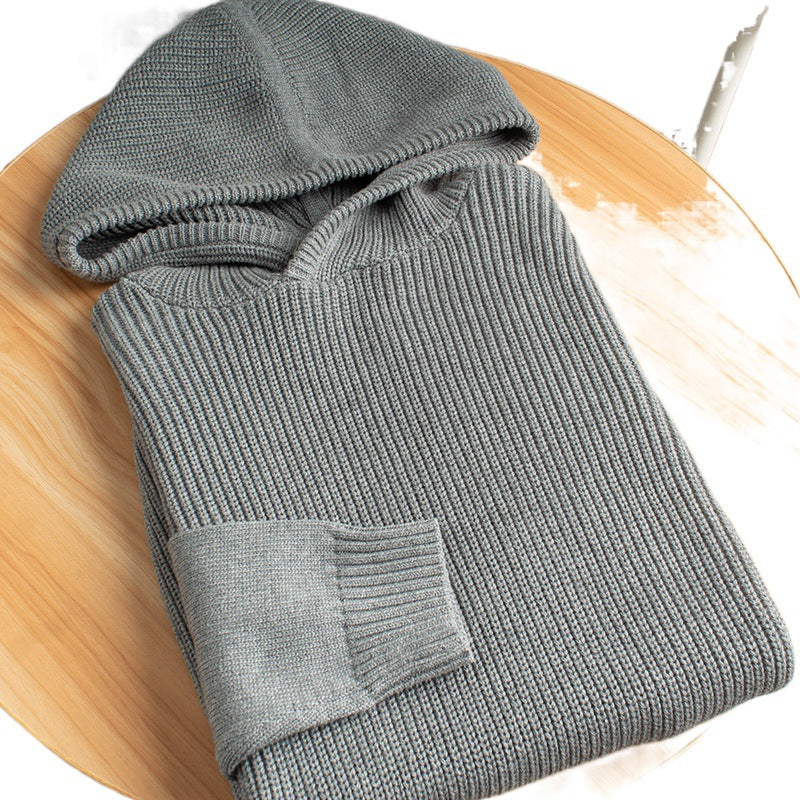 Damen Grobstrickpullover mit Kapuze Drune