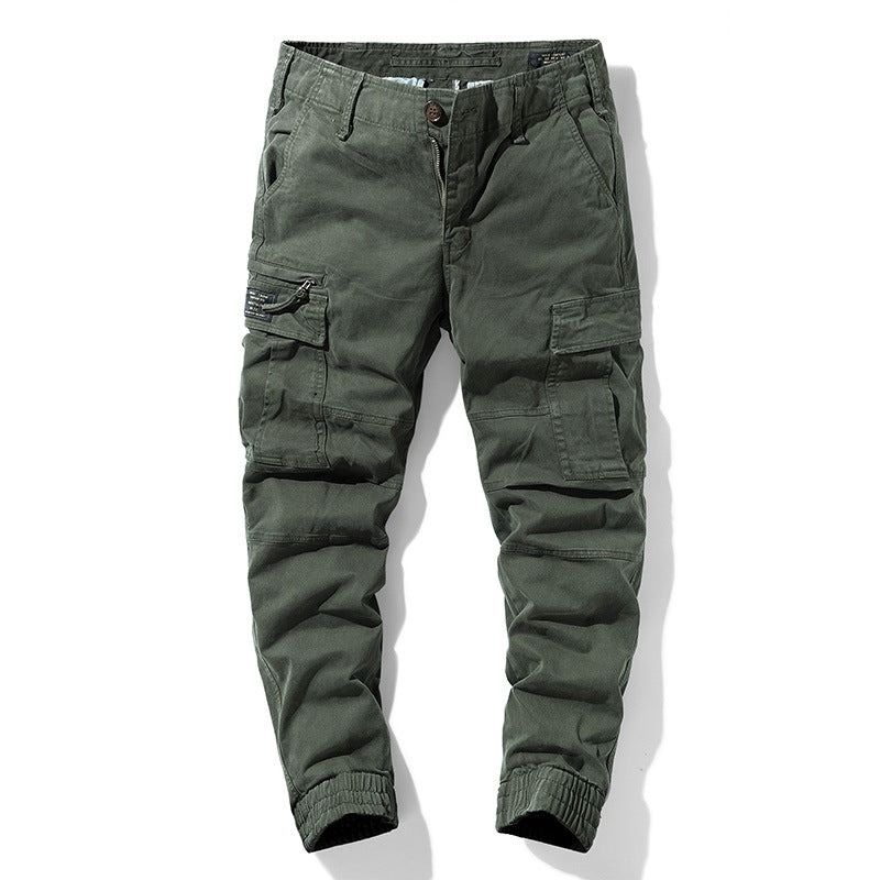 Herren Cargo-Joggerhose mit Knieabnähern elastischem Bund und Mehrfachtaschen Drune