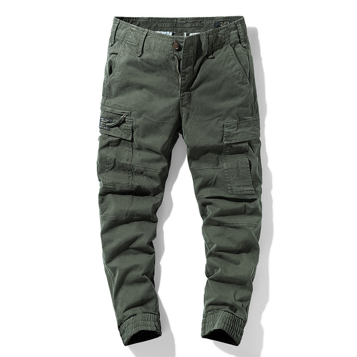 Herren Cargo-Joggerhose mit Knieabnähern elastischem Bund und Mehrfachtaschen Drune