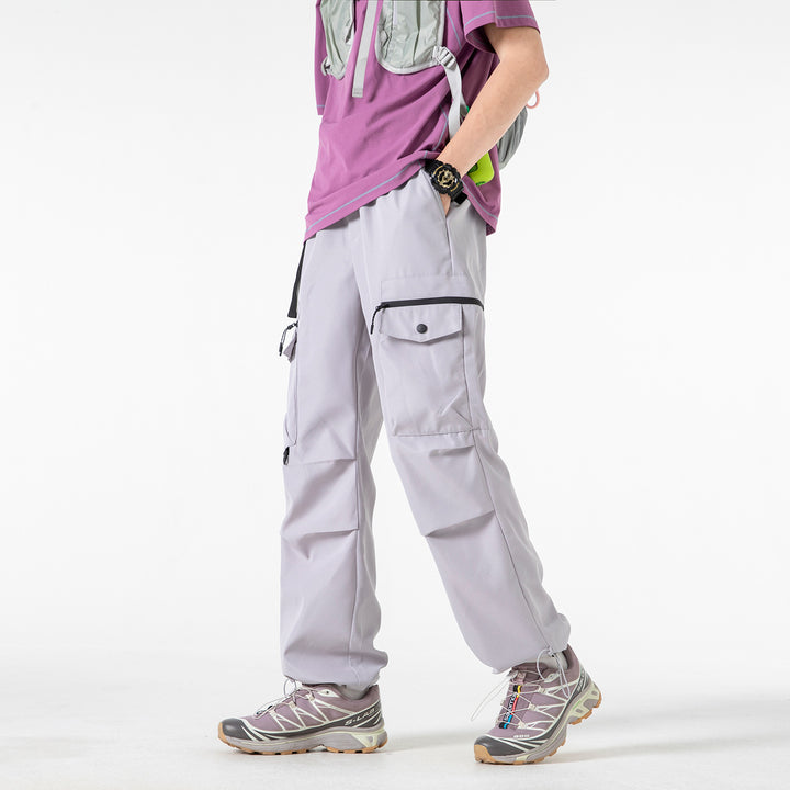 Herren Weite Utility-Cargohose mit Multifachtaschen, verstellbarem Saum und integriertem Gurt Drune