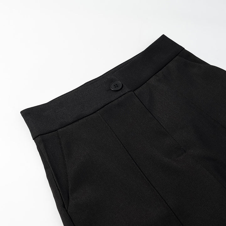 Damen Elegante weite Bundfaltenhose mit geradem Bein und Bügelfalte Drune
