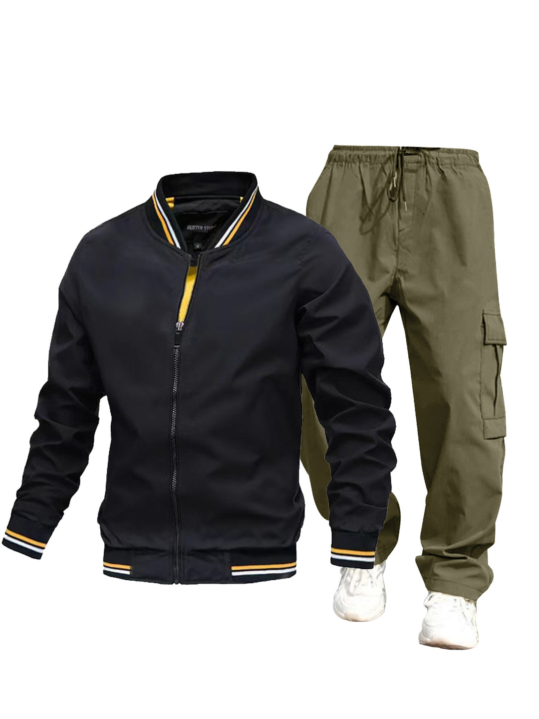 Herren Sportliche Jacke und Cargo-Hose Set Drune