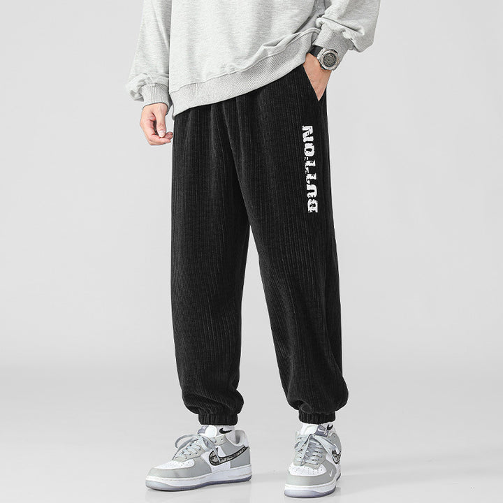 Herren Weiche Cord-Jogginghose im Relaxed-Fit mit elastischem Bund und Bündchen Drune