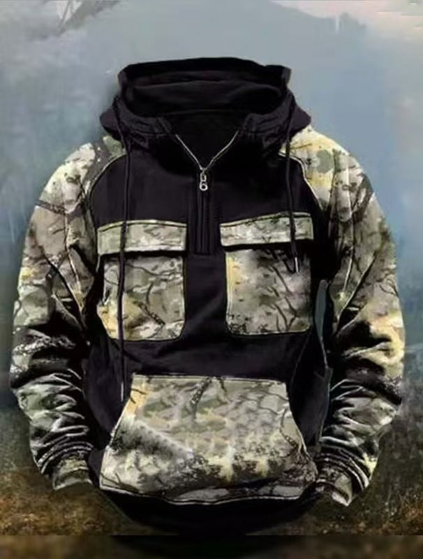 Herren Camouflage Funktionskapuzenpullover Drune