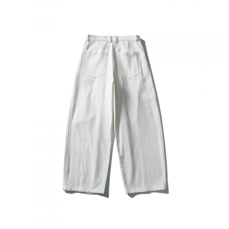 Damen Weite hochtaillierte Culotte-Hose mit Bundfalten und Eingrifftaschen Drune