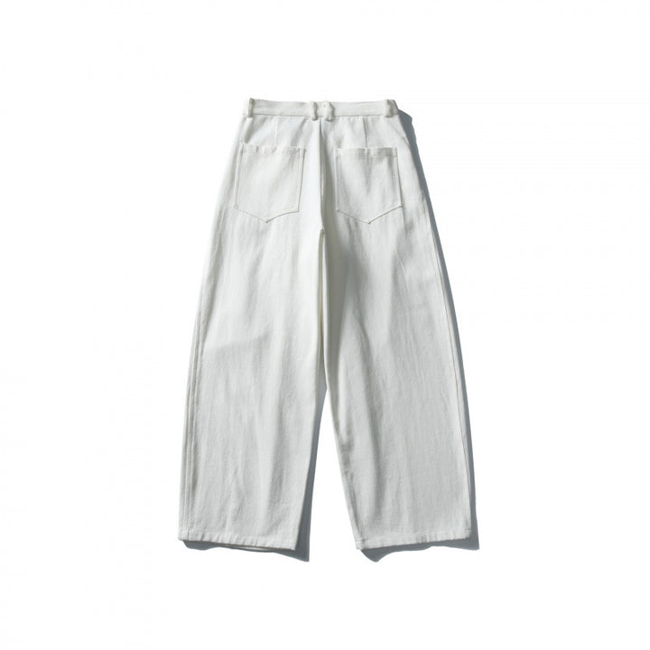 Damen Weite hochtaillierte Culotte-Hose mit Bundfalten und Eingrifftaschen Drune