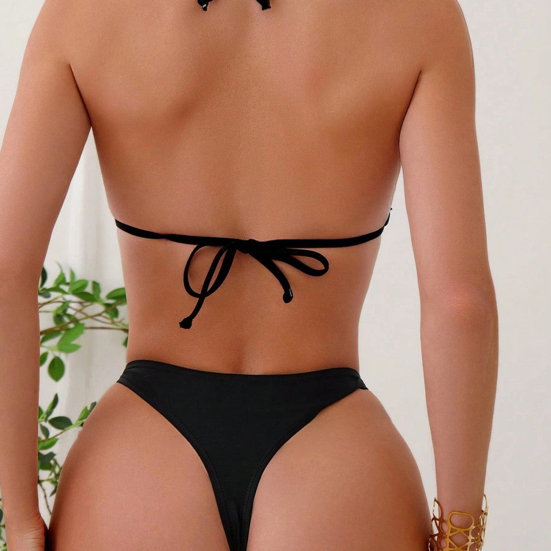 Damen Triangel-Bikini mit eleganten Goldakzenten Drune