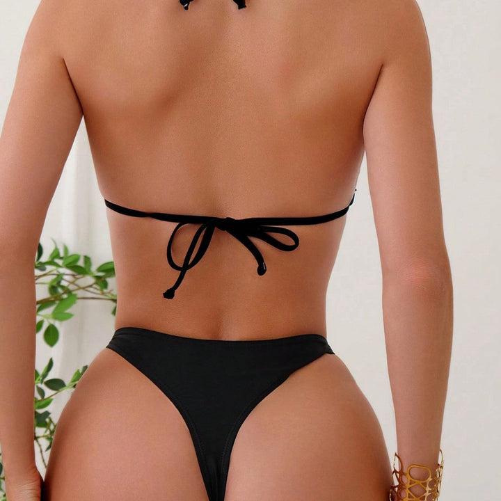 Damen Triangel-Bikini mit eleganten Goldakzenten Drune