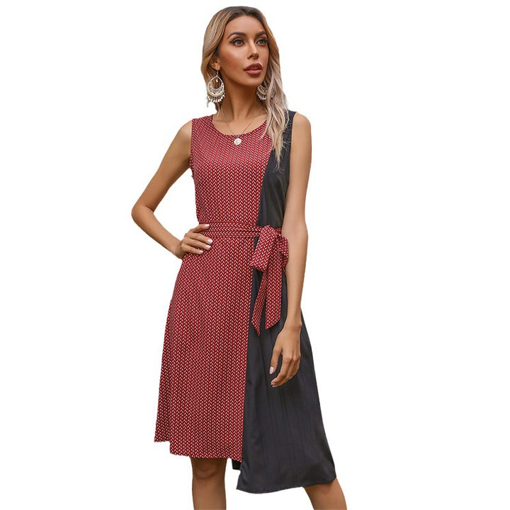 Damen Wickelkleid mit asymmetrischem Design und Taillengürtel Drune
