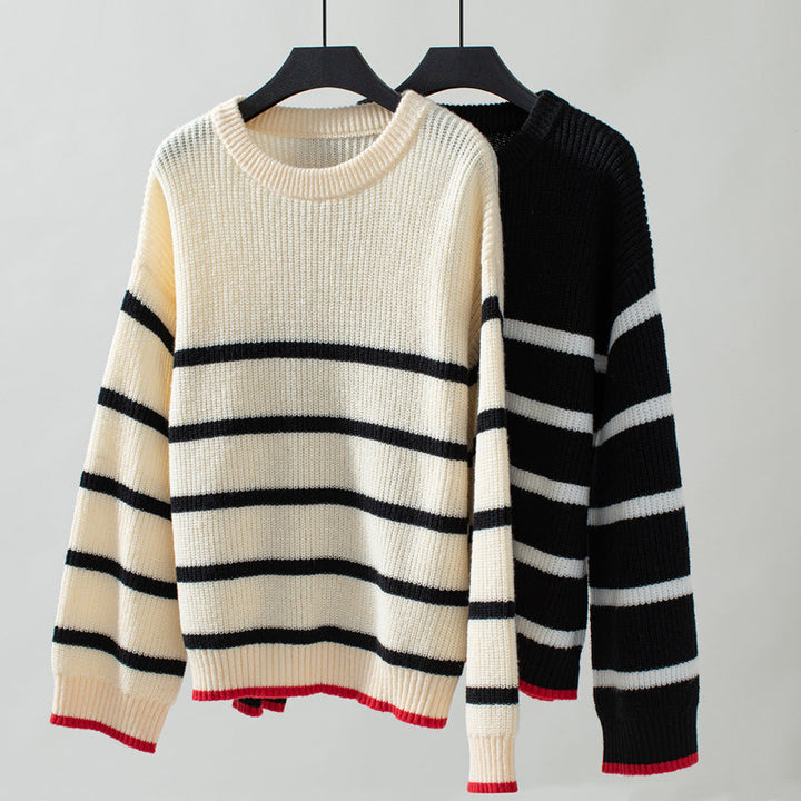 Drune | Gestreifter Strickpullover Mit Weichem Material