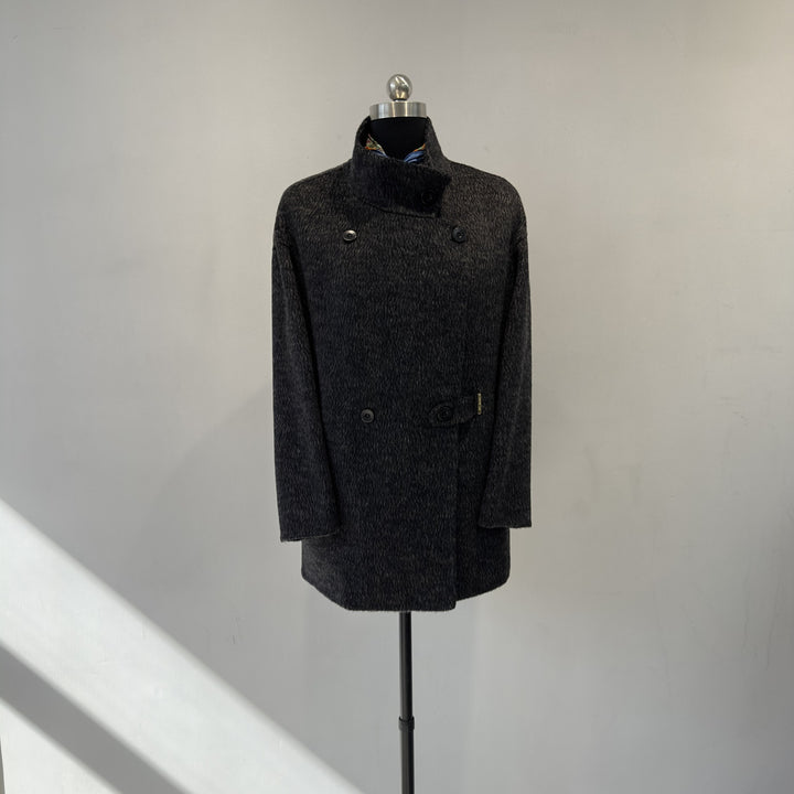 Damen Übergroße Wollmischung Peacoat Drune