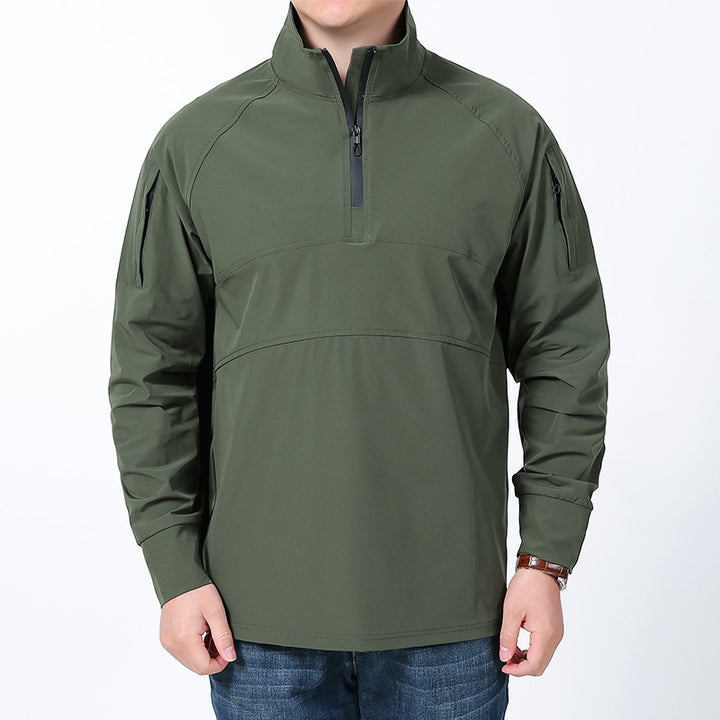 Herren nan Softshell-Pullover mit kurzem Reißverschluss, Ärmeltasche und Raglanärmeln Drune
