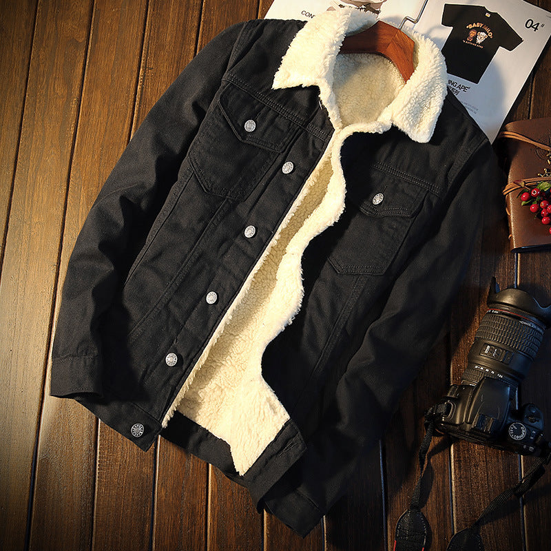 Herren Denimjacke mit warmem Teddyfutter Drune