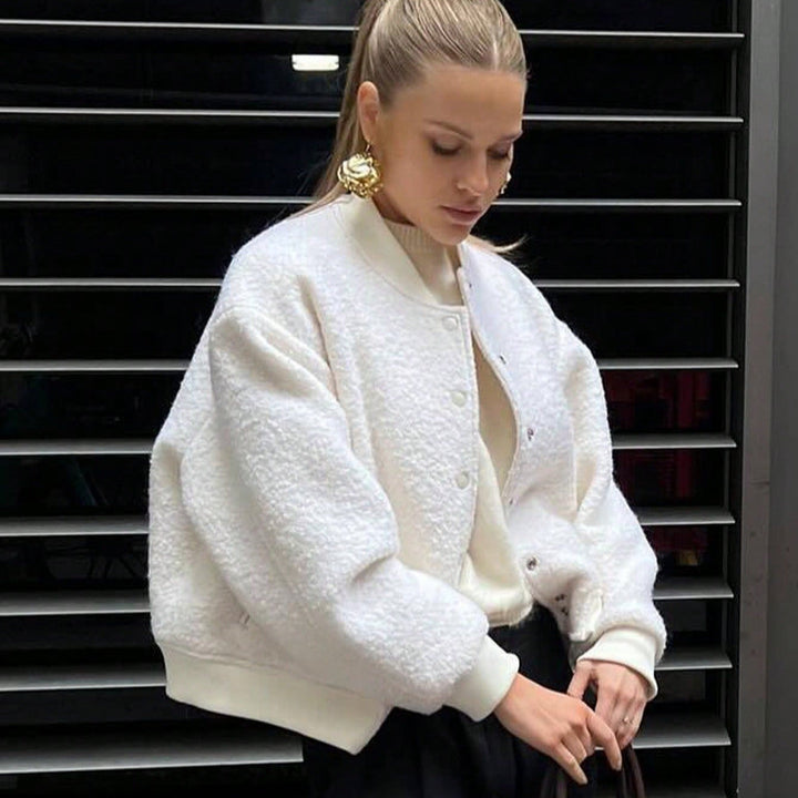Damen kuschelige Fleece-Jacke im lässigen Stil mit praktischen Taschen Drune