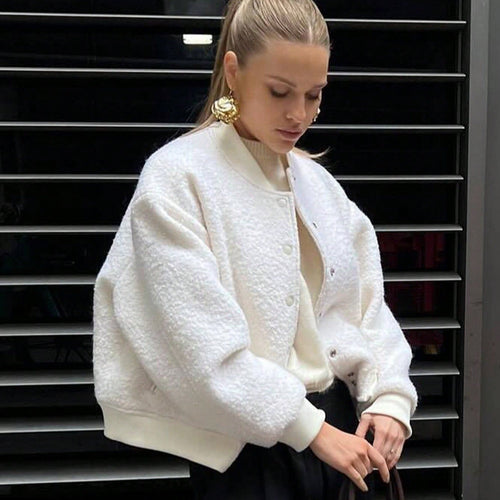 Damen kuschelige Fleece-Jacke im lässigen Stil mit praktischen Taschen Drune