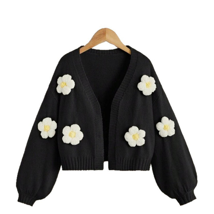 Damen Kurzjacke mit verspielten Blumenapplikationen Drune