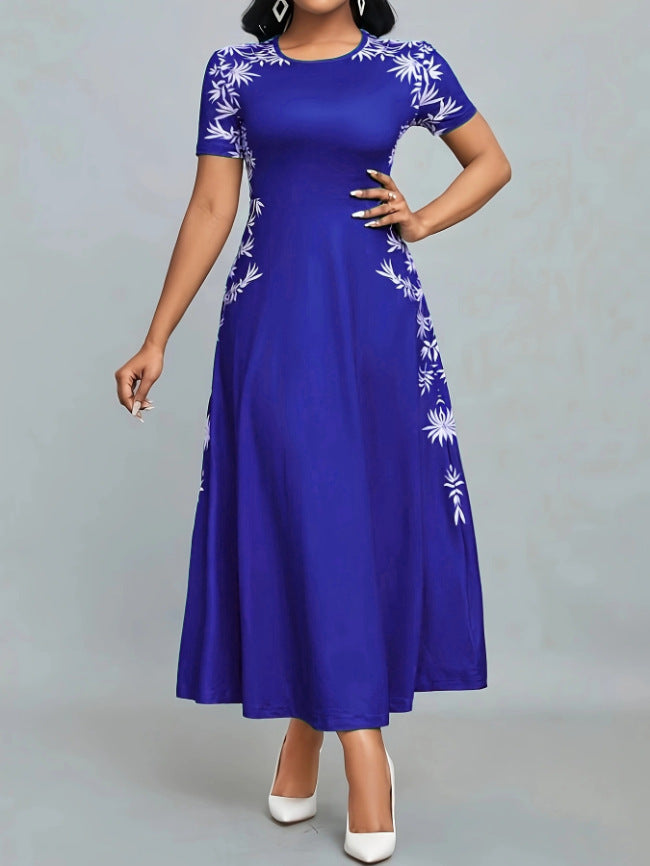 Damen Elegantes Maxikleid mit floralen Stickereien Drune