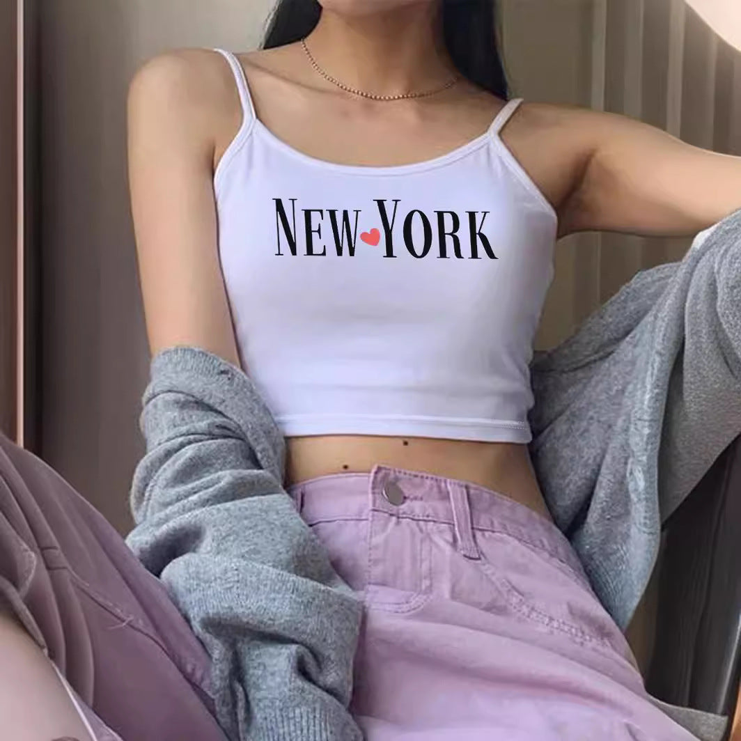Damen Crop-Top mit trendigem Schriftzug Drune