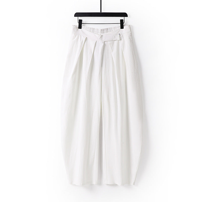 Damen Hochgeschnittene Culotte-Hose mit Bundfalten und elastischem Taillenbund Drune