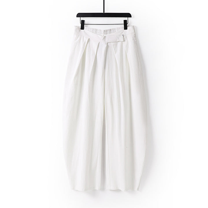 Damen Hochgeschnittene Culotte-Hose mit Bundfalten und elastischem Taillenbund Drune