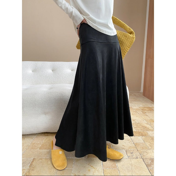 Damen eleganter Bodenteil aus weichem Material mit weitem Schnitt Drune
