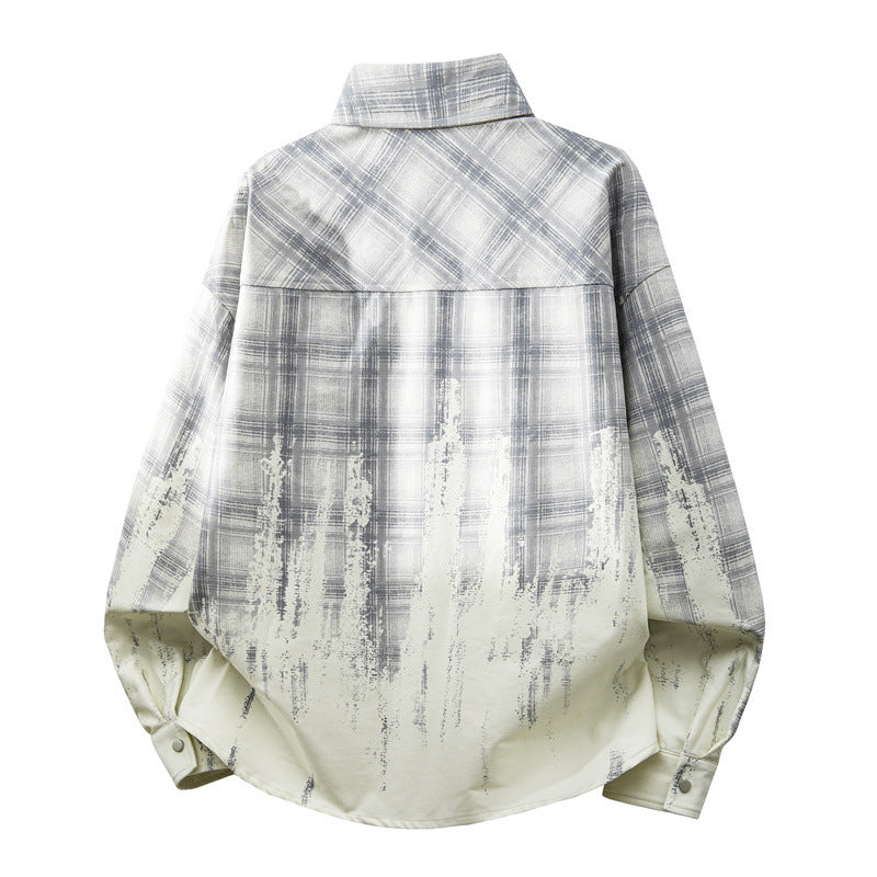Herren Modische Karo Hemdjacke Drune