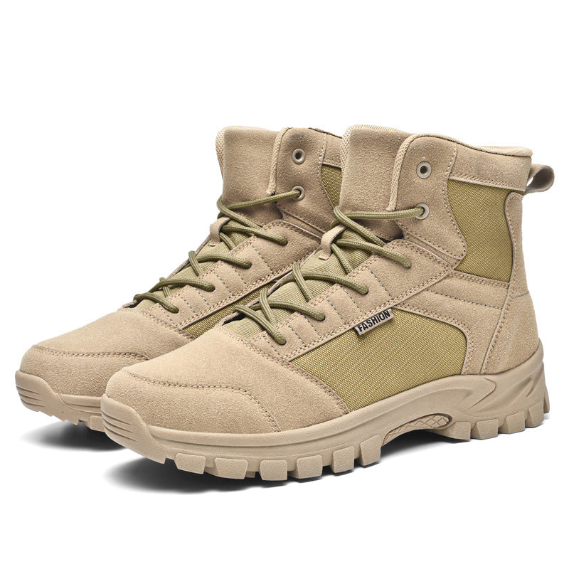 Herren Knöchelhohe Outdoor‑Tactical‑Trekkingstiefel aus Velours‑ und Nylonmix mit stoßdämpfender EVA‑Sohle Drune