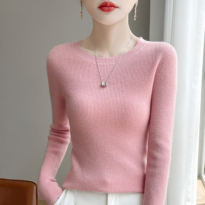 Damen Taillierter Rundhals-Pullover aus fein gerippter Kaschmir‑Optik Drune