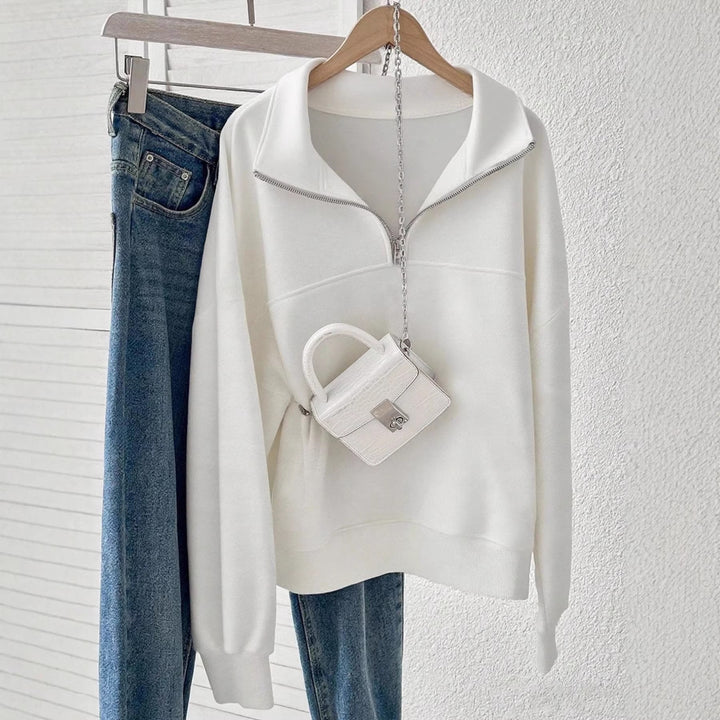 Damen Sweatshirt mit hohem Kragen Drune