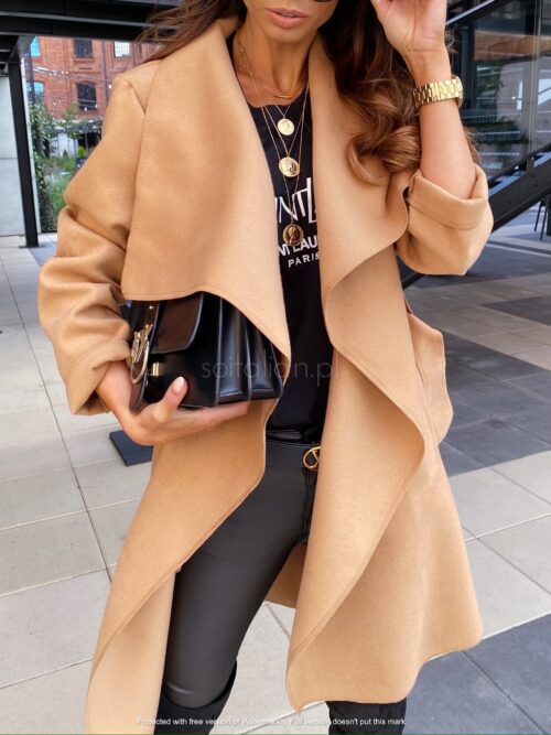 Damen eleganter, frecher Mantel im lässigen Wrap-Design Drune