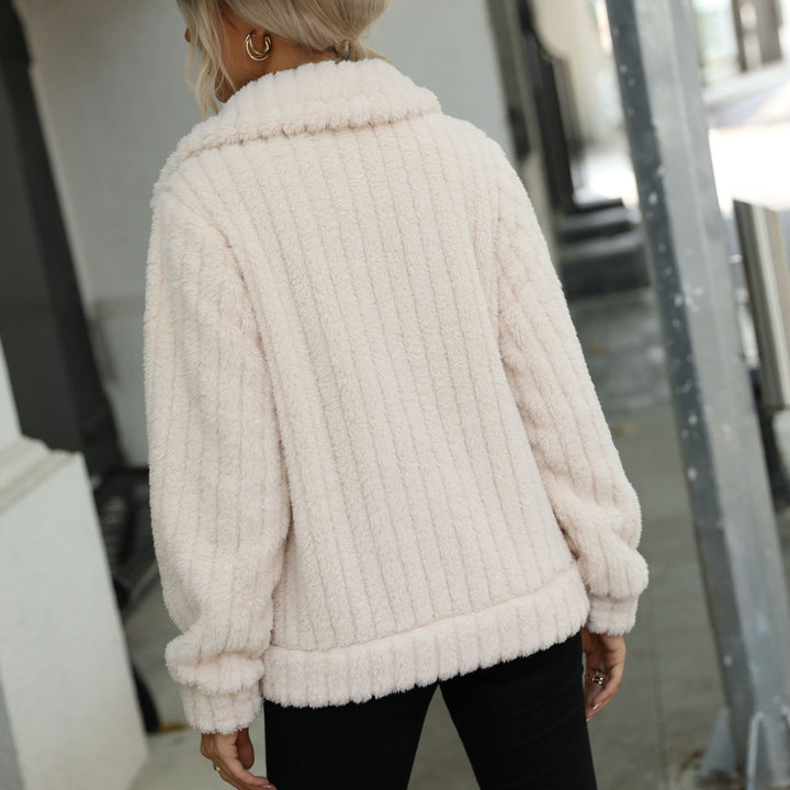 Damen Plüschjacke mit modernen Steppdetails und aufgesetzten Taschen Drune