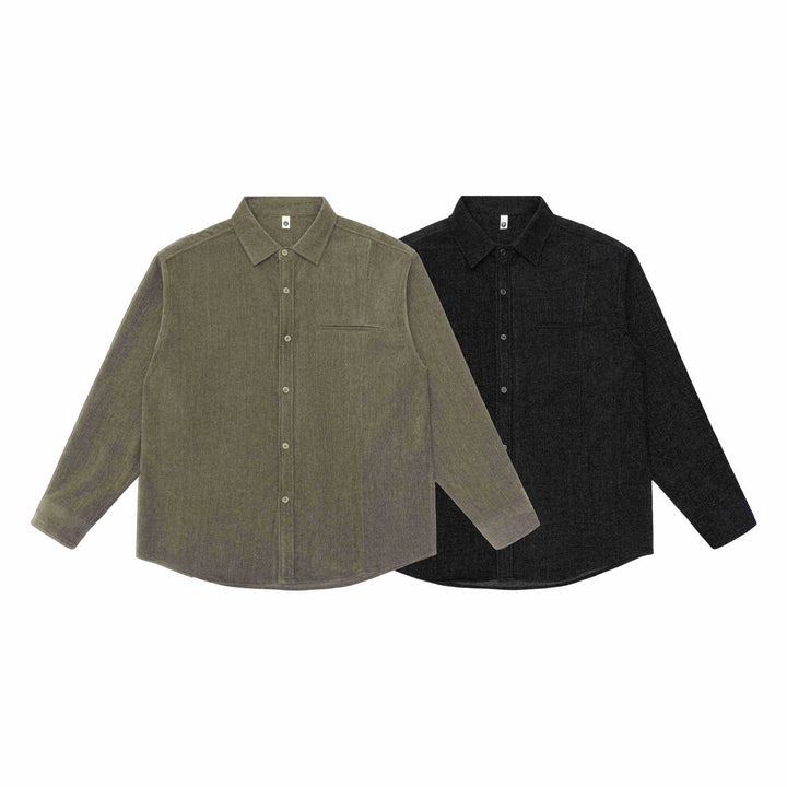 Herren Overshirt-Jacke aus strukturiertem Wollmix mit Brusttasche Drune