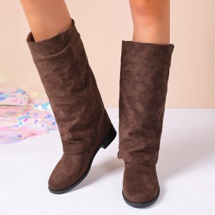 Damen Weiche Winterstiefel aus Veloursleder Drune