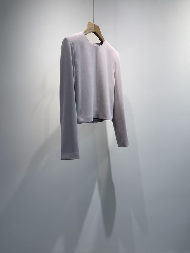 Damen Cropped Texturiertes Sweatshirt Drune