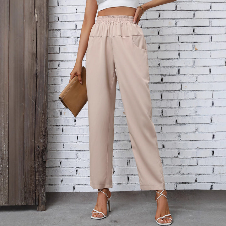 Damen luftige Freizeithose mit elastischem Bund und seitlichen Eingrifftaschen Drune