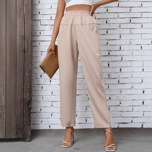 Damen luftige Freizeithose mit elastischem Bund und seitlichen Eingrifftaschen Drune