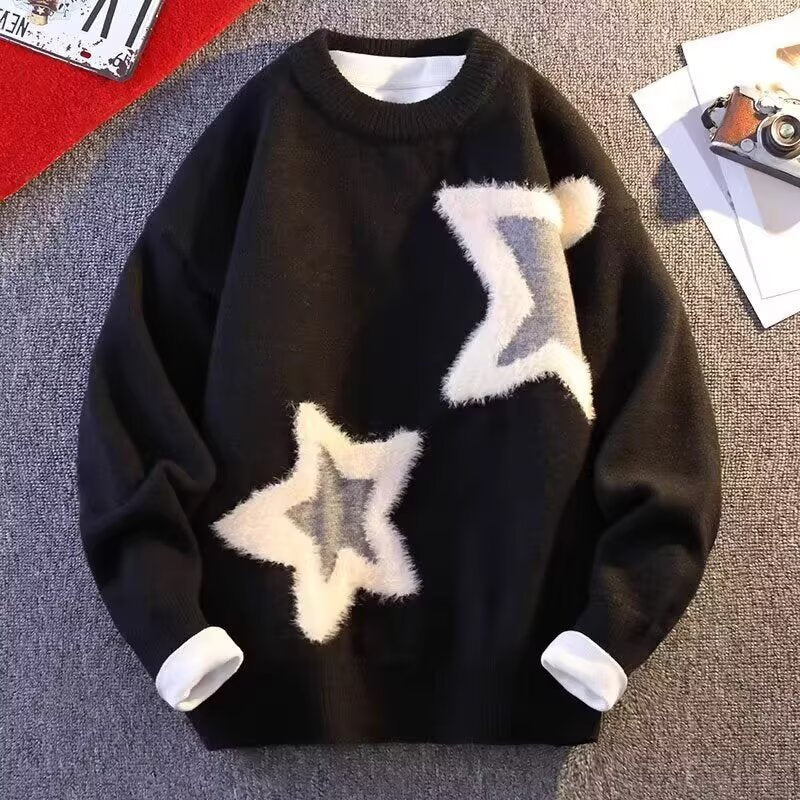 Damen Modischer Pullover mit Sternedesign Drune