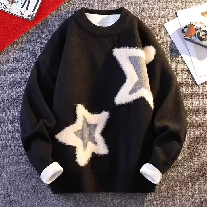Damen Modischer Pullover mit Sternedesign Drune