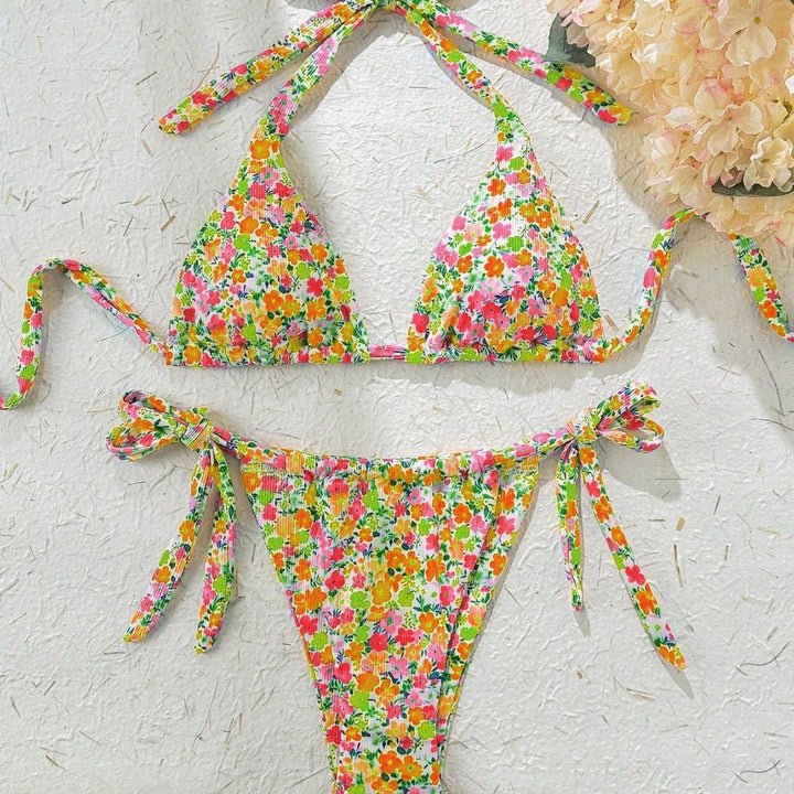 Damen Triangel-Bikini mit verspieltem Blumendesign Drune