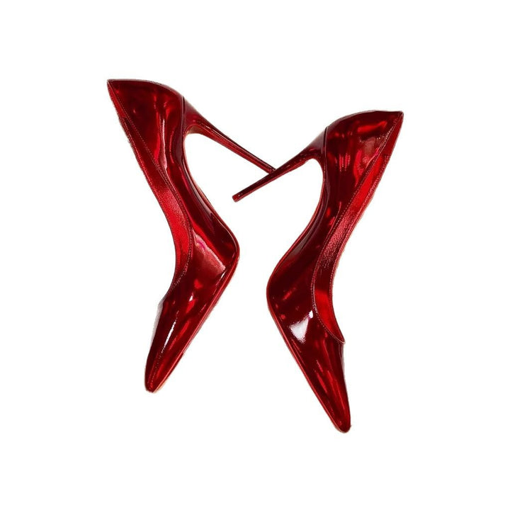 Damen spitze Lack-Pumps mit hohem Stiletto-Absatz Drune