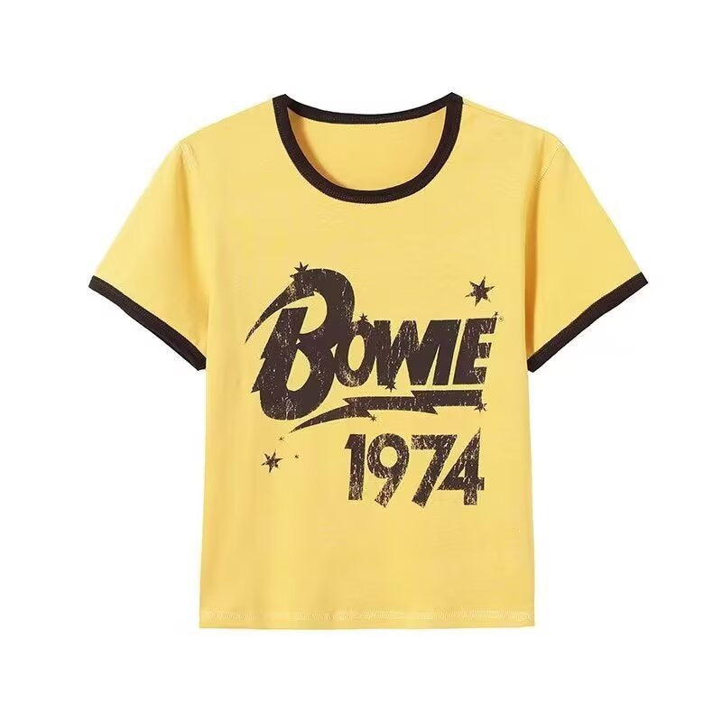 Damen Vintage T-Shirt mit Rundhalsausschnitt Drune