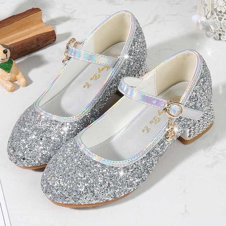 Mädchen Glitzernde Mary Jane Ballerinas mit dekorativer Schleifen- und Perlenverzierung Drune