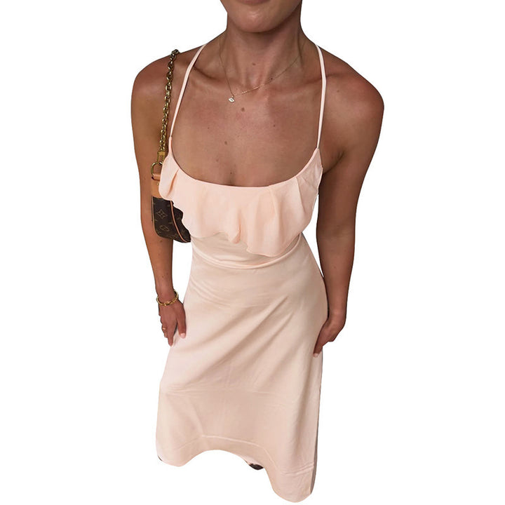 Damen Elegantes Maxikleid mit dekorativem Volant Drune