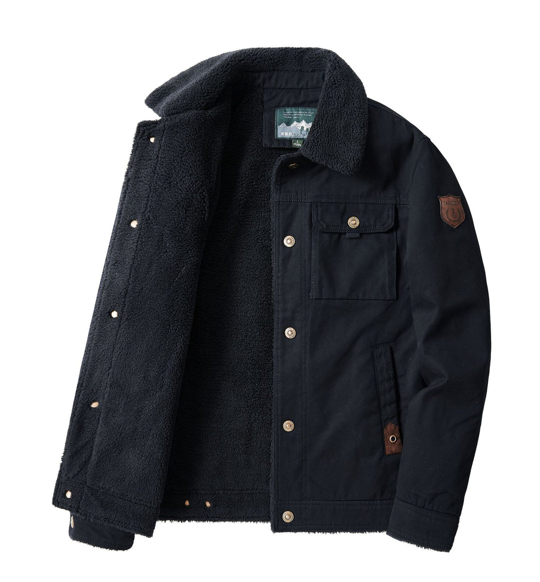Herren Warme Winterjacke mit Teddyfutter Drune