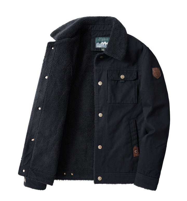 Herren Warme Winterjacke mit Teddyfutter Drune